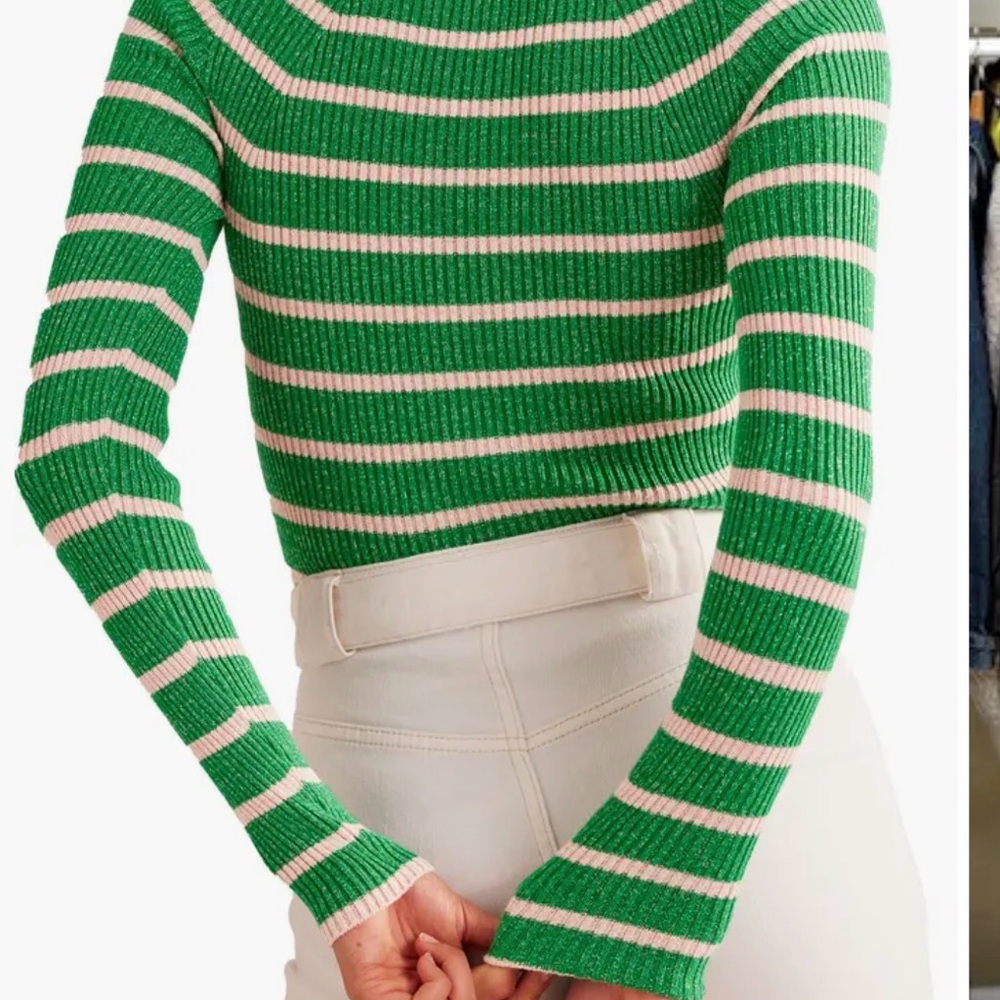 Boden. BNWT. Effie Sparkle Stripe Sweater. - Picture 2 of 6